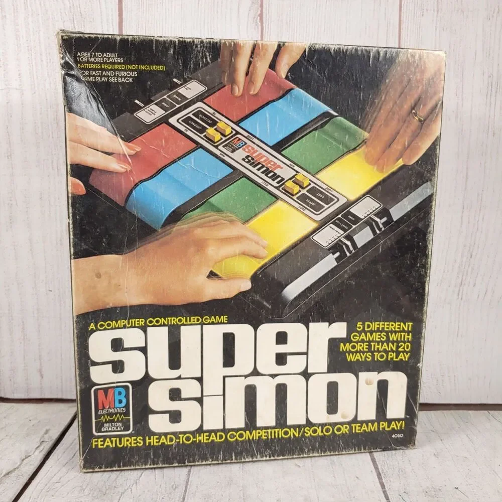 Vintage 1980 Milton Bradley SUPER SIMON Electronic Memory Game TESTED WORKING
